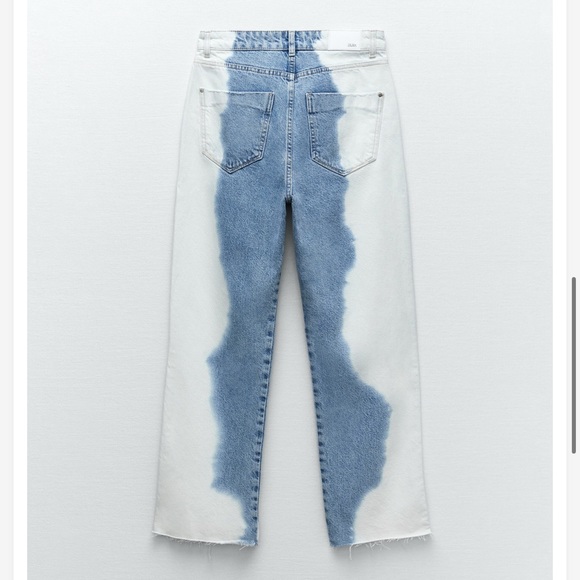 Zara high rise straight tie dye jeans - Picture 2 of 8